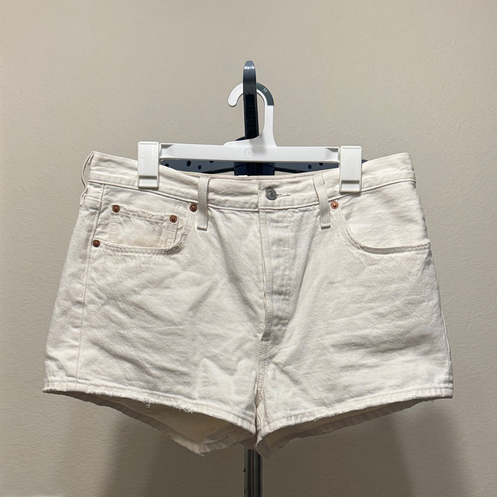 Levi's 501 Cream Jean Shorts for Women